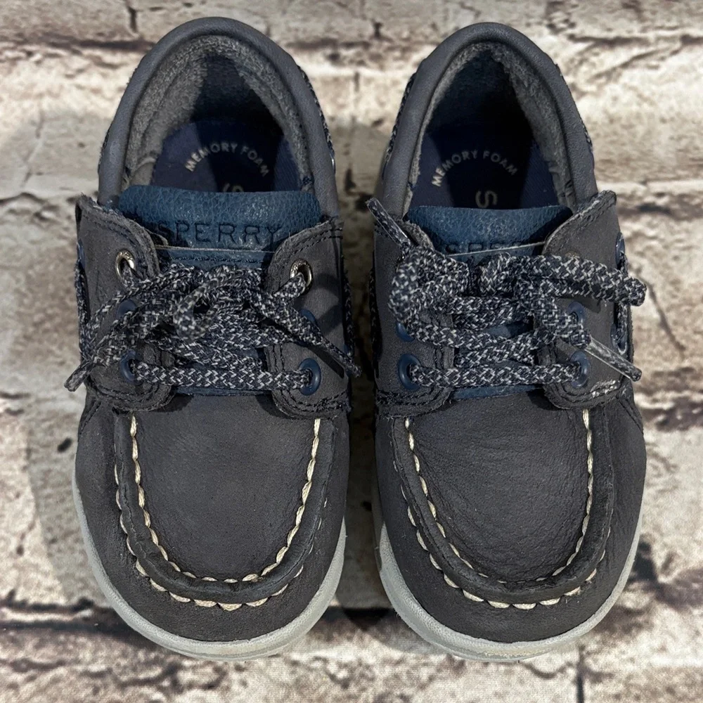 Sperry Toddler Blue Leather Top Sider Boat Shoes